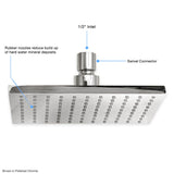 Sigma 7"x6" Rectangular Easy Clean Shower Head with Swivel Connector