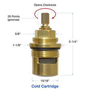 Shipping and Handling for Warranty Replacement 3/4" Quarter Turn Cold Cartridge 20 Point