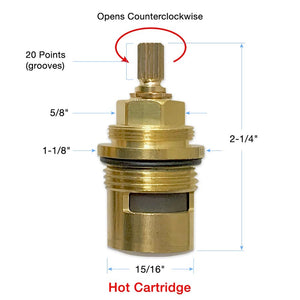 Shipping and Handling for Warranty Replacement 3/4" Quarter Turn Hot Cartridge 20 Point