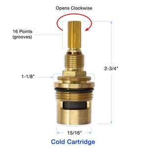 Shipping and Handling for Warranty Replacement 3/4" Quarter Turn Cold Cartridge 16 Point