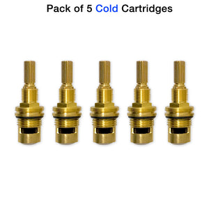 5 Pack of 1⁄2" Quarter Turn Ceramic Cartridge Cold 16 Point 18.30.029