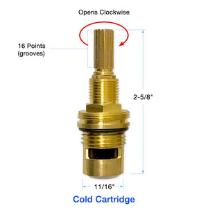 Sigma 1/2" Quarter Turn Cold Cartridge 16 Point 18.30.029