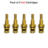 5 Pack of 1⁄2" Quarter Turn Ceramic Cartridge Hot 16 Point 18.30.030