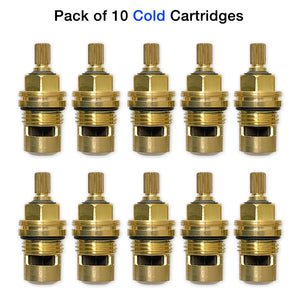 10 Pack of 1⁄2" Quarter Turn Ceramic Cartridge Cold 20 Point 18.30.035