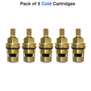 5 Pack of 1⁄2" Quarter Turn Ceramic Cartridge Cold 20 Point 18.30.035