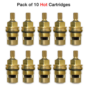 10 Pack of 1⁄2" Quarter Turn Ceramic Cartridge Hot 20 Point 18.30.036