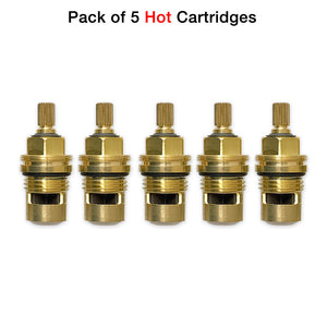 5 Pack of 1⁄2" Quarter Turn Ceramic Cartridge Hot 20 Point 18.30.036