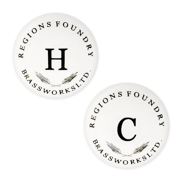 Regions Foundry Hot and Cold Ceramic Buttons 77.01.121 and 77.01.122