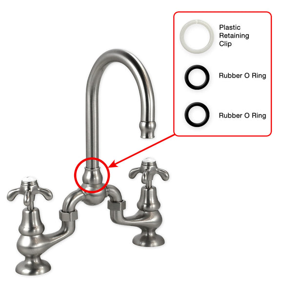 Plastic Retaining Clip and Two O-Rings for Faucet